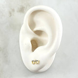 Stud Earrings Earrings 0.65gr / 4mm-9mm Blue Zircons 18K Yellow Gold