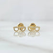 Stud Earrings Glasses 0.65gr / 3.6mm White Zircons 18K Yellow Gold *