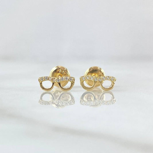 Stud Earrings Earrings 0.65gr / 4mm-9mm White Zircons 18K Yellow Gold