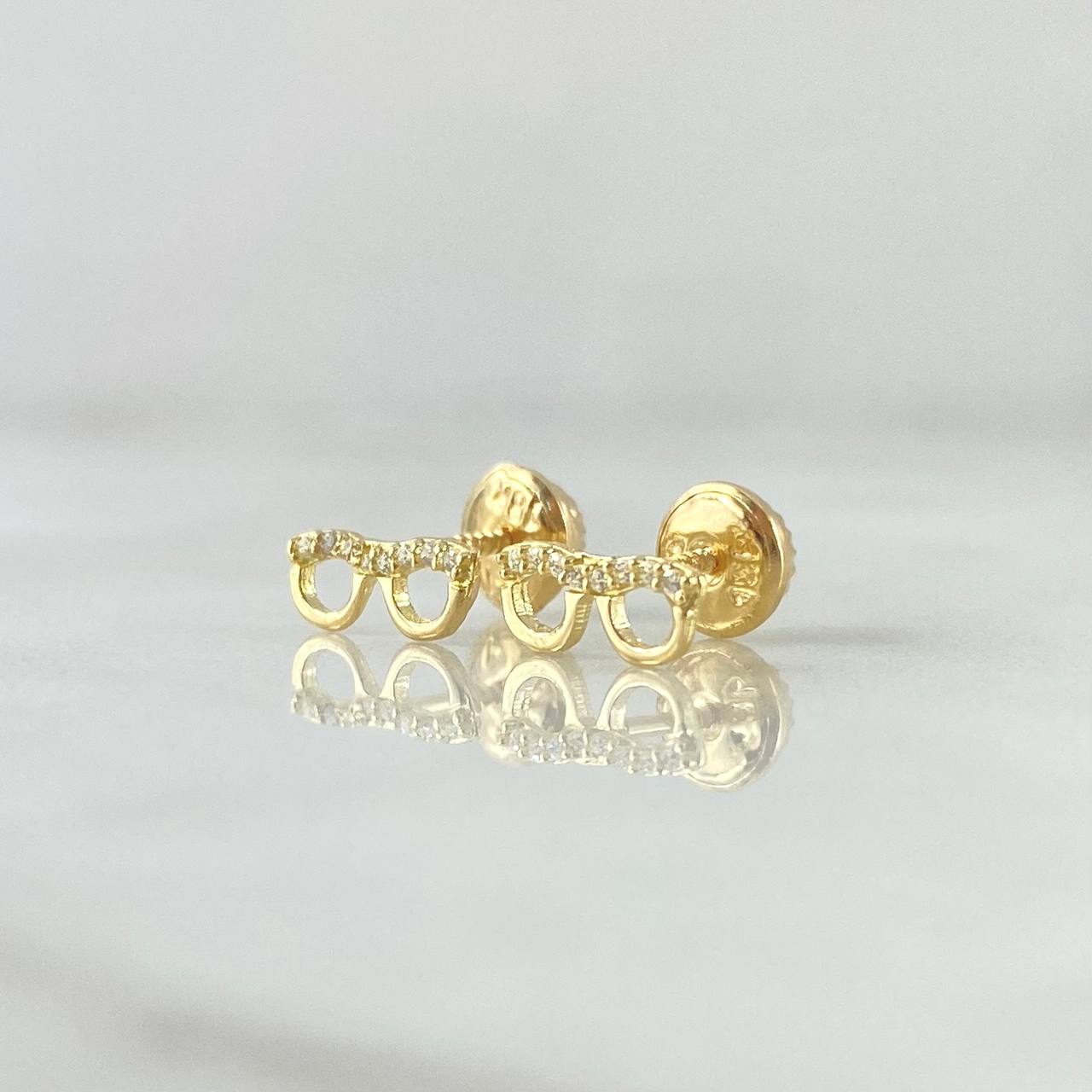 Stud Earrings Earrings 0.65gr / 4mm-9mm White Zircons 18K Yellow Gold