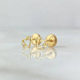 Topos Corazón Oblicuo 0.6gr / 5mm Silueta Circon Blanco Oro Amarillo 18K ©