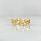 Topos Letra W 0.85gr / 6mm Circones Blancos Oro Amarillo 18K ©