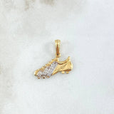 Pendant Zapato Guayo 1.6gr / 1.8cm / Smooth White Zirconia 18K Yellow Gold ©