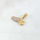 Pendant Zapato Guayo 1.6gr / 1.8cm / Smooth White Zirconia 18K Yellow Gold ©