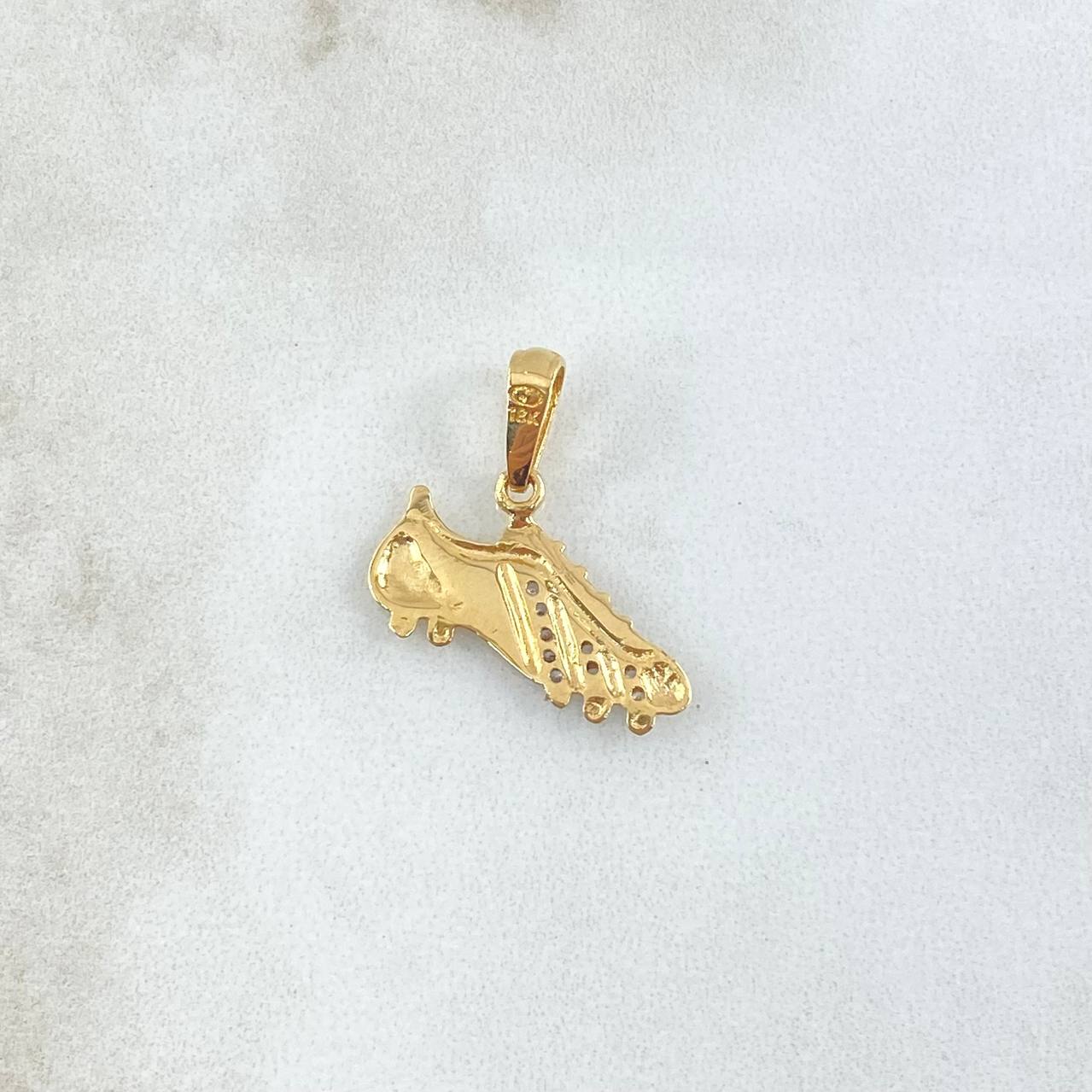 Pendant Zapato Guayo 1.6gr / 1.8cm / Smooth White Zirconia 18K Yellow Gold ©