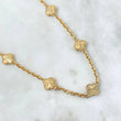 Cadena Aro Seguido Treból 34gr / 55cm / 3.6mm Diamantado Borde Punteado Oro Amarillo  18K ©