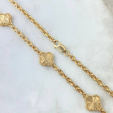 Cadena Aro Seguido Treból 34gr / 55cm / 3.6mm Diamantado Borde Punteado Oro Amarillo  18K ©