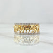 Anillo Triple Pantera 4.55gr / T8 / Silueta Circones Blancos Oro Amarillo 18K ©