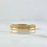 Basteada Band Ring 3.95gr / Size 10 3/4 / White Zircons 18K Yellow Gold ©