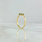Flower Petal Ring Four Claws 1.75gr / Size 7 1/2 / Emeralds 16pts Diamond 3pts 18K Yellow Gold (Jewel) *