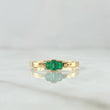 Trio Rectangles Ring 2.1gr / Size 7 1/4 / Emeralds 12pts 18K Yellow Gold (Jewel) *