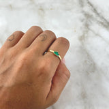 Trio Rectangles Ring 2.1gr / Size 7 1/4 / Emeralds 12pts 18K Yellow Gold (Jewel) *