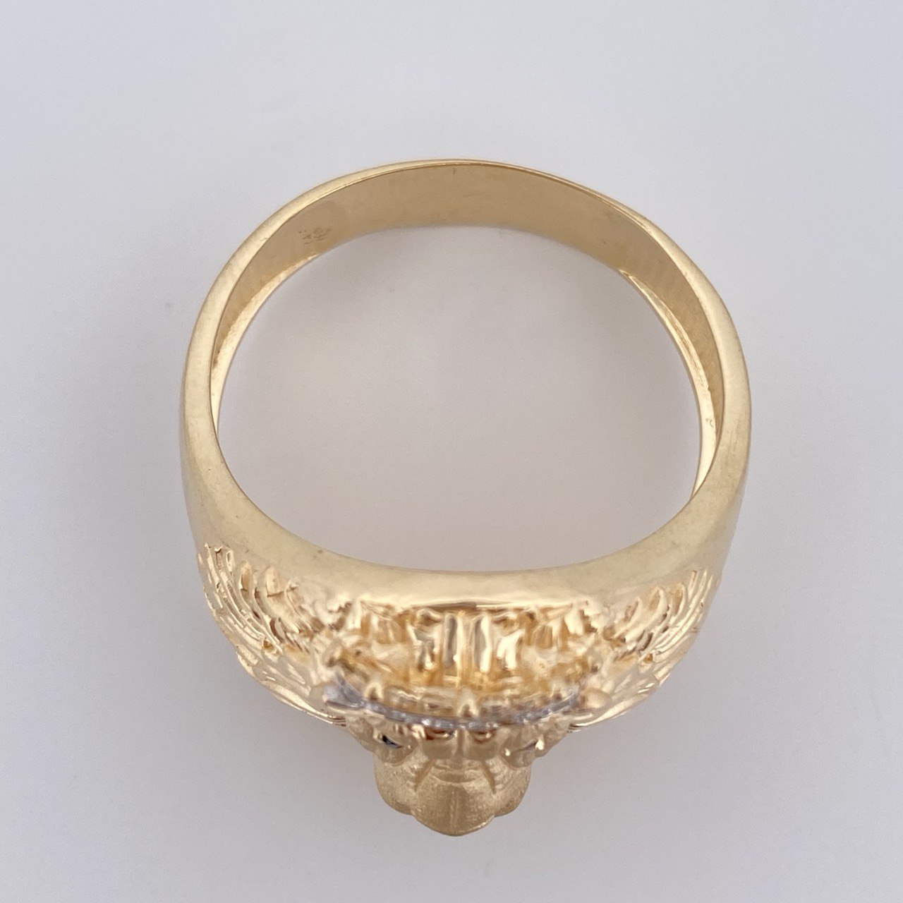 Lion Face Ring 9.25gr / Size 12 1/4 / 18K Gold &