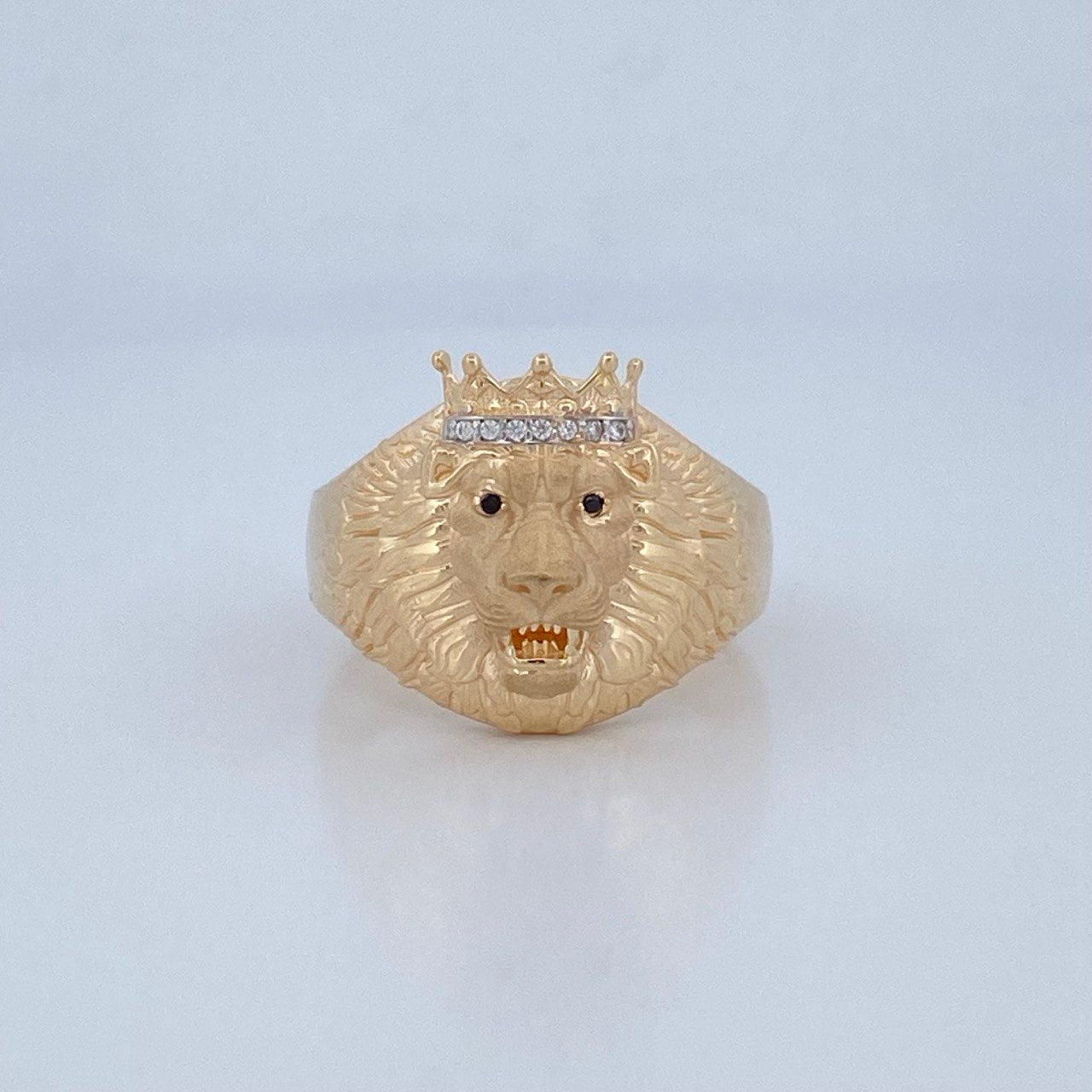Lion Face Ring 9.25gr / Size 12 1/4 / 18K Gold &