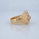 Lion Face Ring 9.25gr / Size 12 1/4 / 18K Gold &