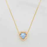 Venetian Chain Set + Heart Pendant Moissanites 1.02 cts / 2.3g / 16 in 18K Yellow Gold