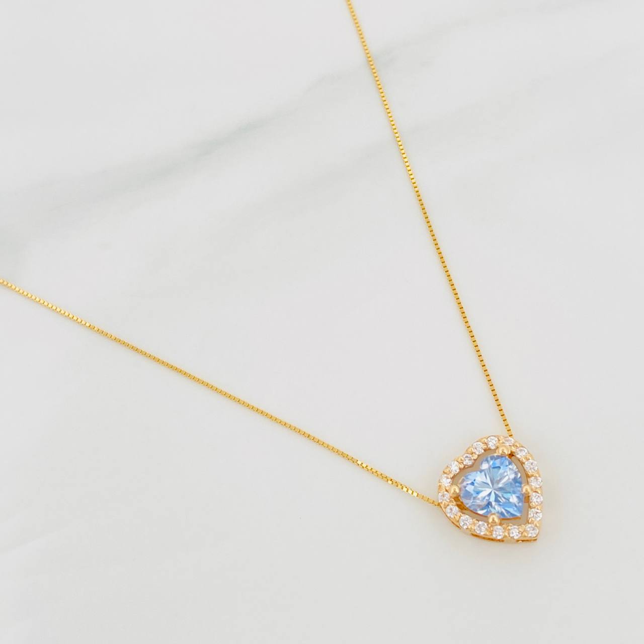 Venetian Chain Set + Heart Pendant Moissanites 1.02 cts / 2.3g / 16 in 18K Yellow Gold