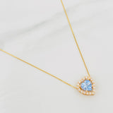 Venetian Chain Set + Heart Pendant Moissanites 1.02 cts / 2.3g / 16 in 18K Yellow Gold
