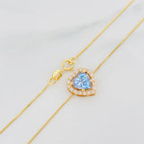 Venetian Chain Set + Heart Pendant Moissanites 1.02 cts / 2.3g / 16 in 18K Yellow Gold