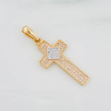 Pendant Cross 2.75g / 14 1/2 in Two Yellow White Golds 18K