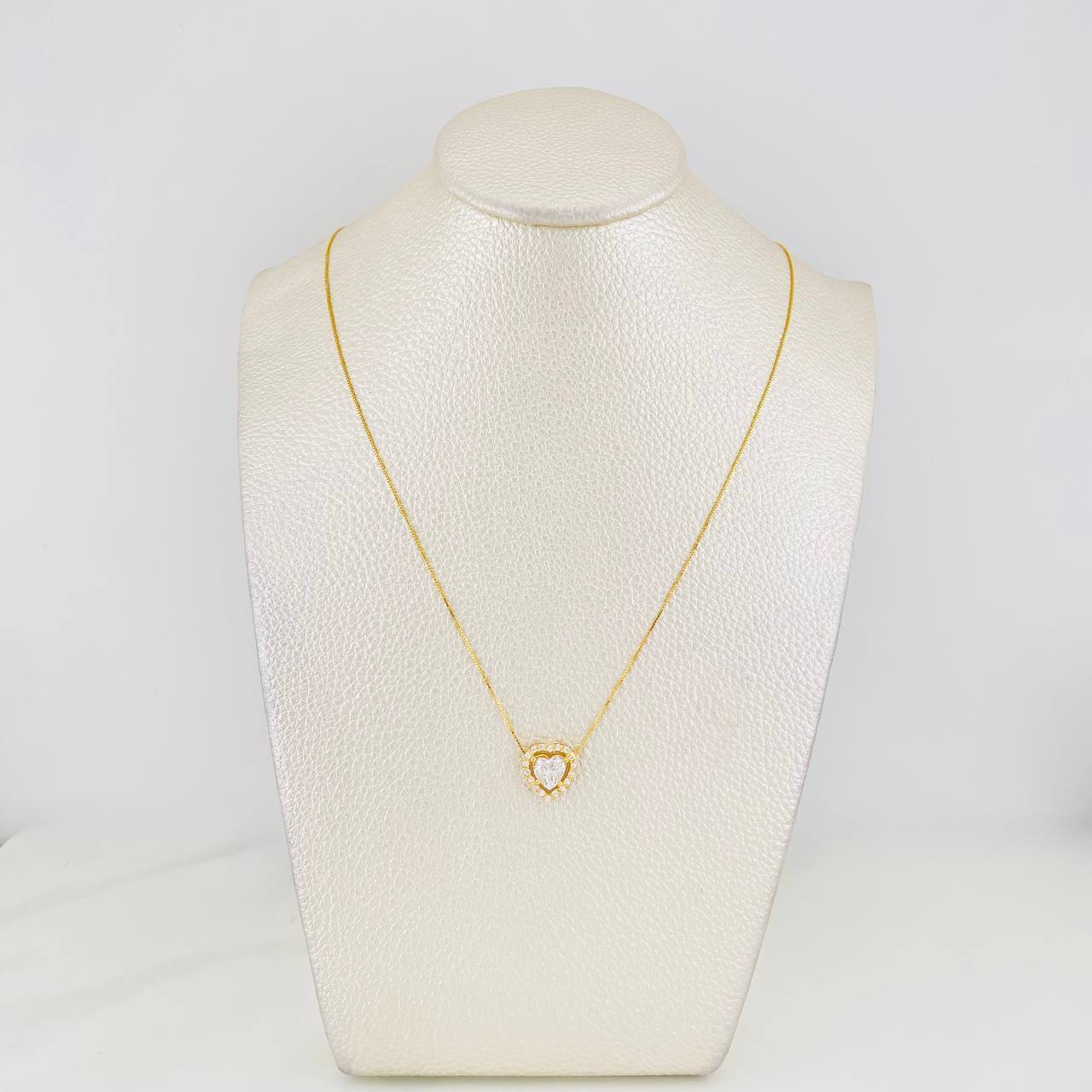 Venetian Chain Set + Heart Moissanite Pendant 1.02 cts / 2.6g / 20 in 18K Yellow Gold