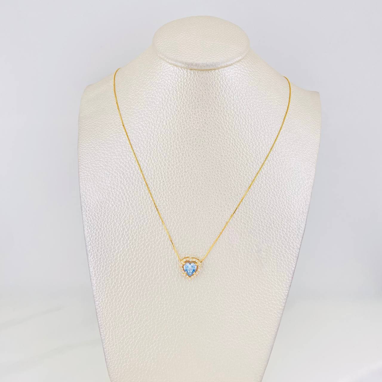 Venetian Chain Set + Heart Pendant Moissanites 1.02 cts / 2.3g / 16 in 18K Yellow Gold