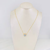 Venetian Chain Set + Heart Pendant Moissanites 1.02 cts / 2.3g / 16 in 18K Yellow Gold
