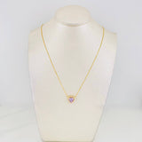Venetian Chain Set + Moissanite Heart Pendant 1.02 Qts / 2.4g / 16 in 18K Yellow Gold
