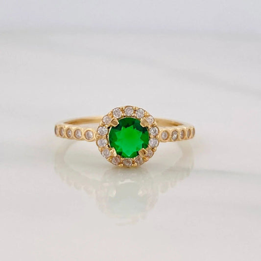 Anillo Solitario Halo 1.9g / T5 1/2 Oro Amarillo 18K