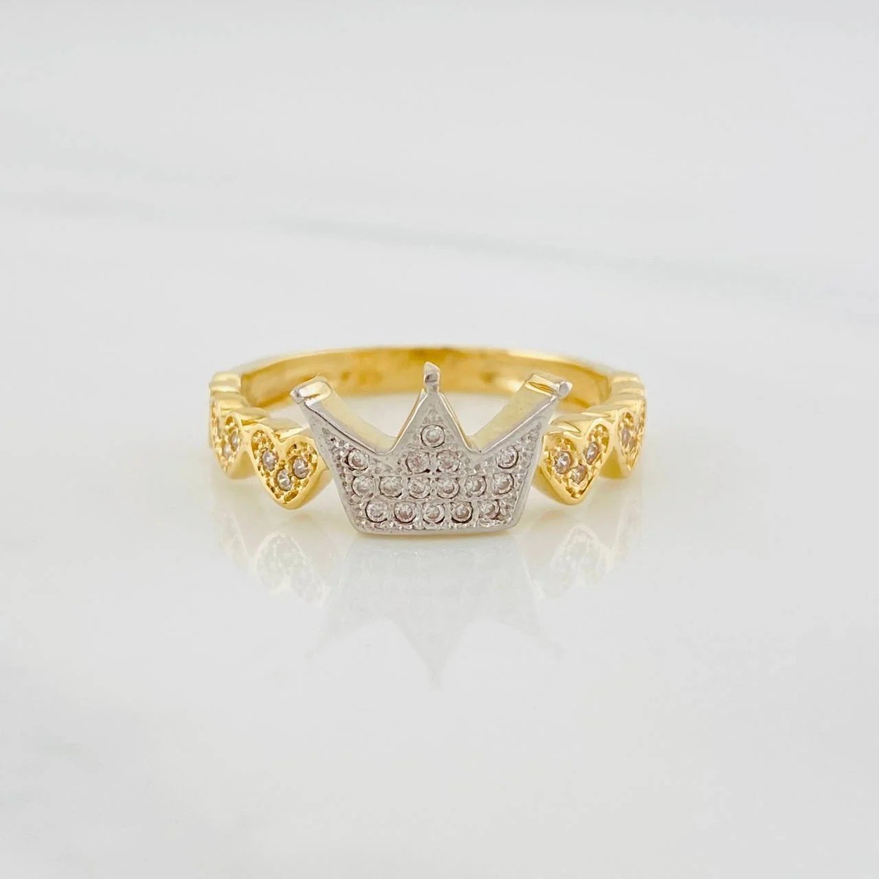 Crown Hearts Ring 2.8g / T7 Yellow Gold 18K