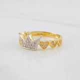 Crown Hearts Ring 2.8g / T7 Yellow Gold 18K