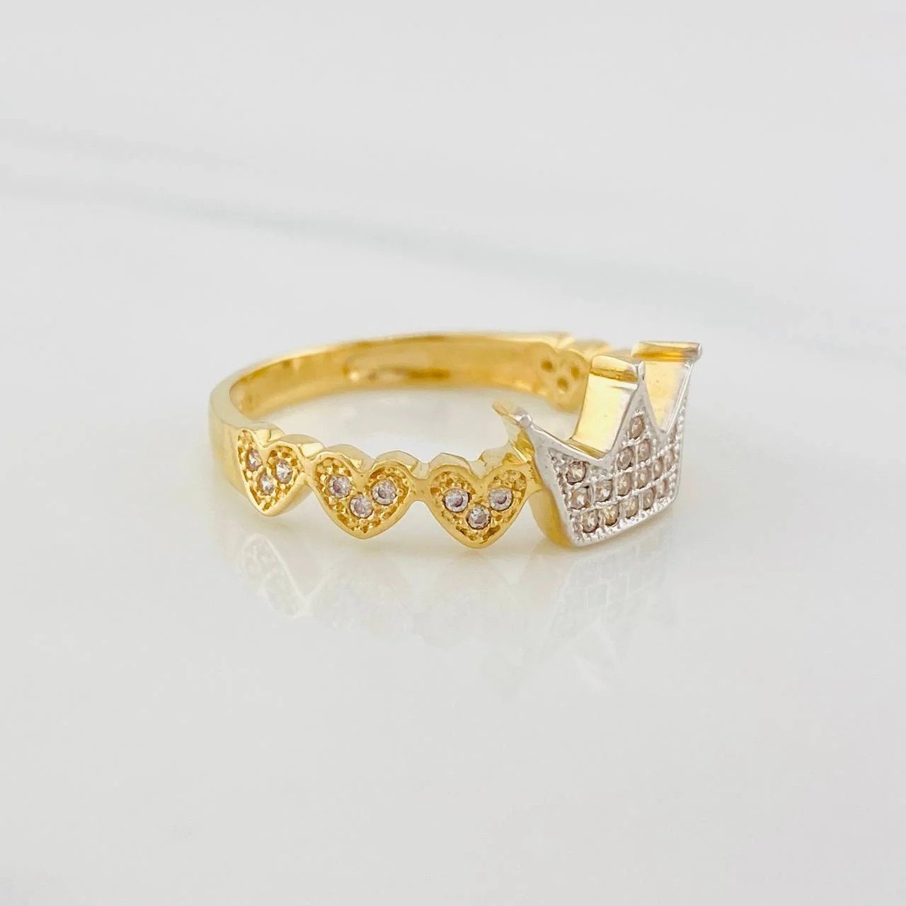 Crown Hearts Ring 2.8g / T7 Yellow Gold 18K