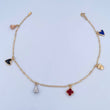 Ankle Bracelet Box 3.4gr / 26.2cm / 1.6mm Pendants Drops Hearts Clover Apple Three Golds 18K &