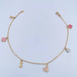Ankle Bracelet Box 3.3gr / 26.5cm / 1.6mm Pendants Clovers Flower Heart Dog Pear Two Golds Yellow White 18K &