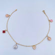 Ankle Bracelet Box 3.65gr / 26.3cm / 1.6mm Pendants Clovers Suns Heart Three 18K Golds &