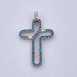 Dije Silueta Cruz 5.3gr / 3.8cm / Diamantes 57 Pts Oro Blanco 18K (Joya) &