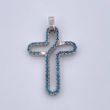 Dije Silueta Cruz 5.3gr / 3.8cm / Diamantes 57 Pts Oro Blanco 18K (Joya) &