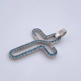 Dije Silueta Cruz 5.3gr / 3.8cm / Diamantes 57 Pts Oro Blanco 18K (Joya) &