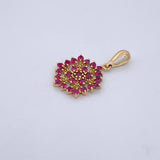 Dije Mandala 1.2gr / 2.2cm / Rubies 51 Pts Oro Amarillo 18K (Joya) &