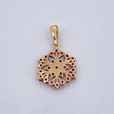 Dije Mandala 1.2gr / 2.2cm / Rubies 51 Pts Oro Amarillo 18K (Joya) &