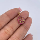 Dije Mandala 1.2gr / 2.2cm / Rubies 51 Pts Oro Amarillo 18K (Joya) &