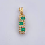 Dije Esmeralda 2.35gr / 2.5cm / Esmeraldas 55 Pts Diamantes 15 Pts Oro Amarillo 18K (Joya) &