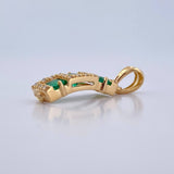 Dije Esmeralda 2.35gr / 2.5cm / Esmeraldas 55 Pts Diamantes 15 Pts Oro Amarillo 18K (Joya) &