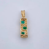 Dije Esmeralda 2.35gr / 2.5cm / Esmeraldas 55 Pts Diamantes 15 Pts Oro Amarillo 18K (Joya) &