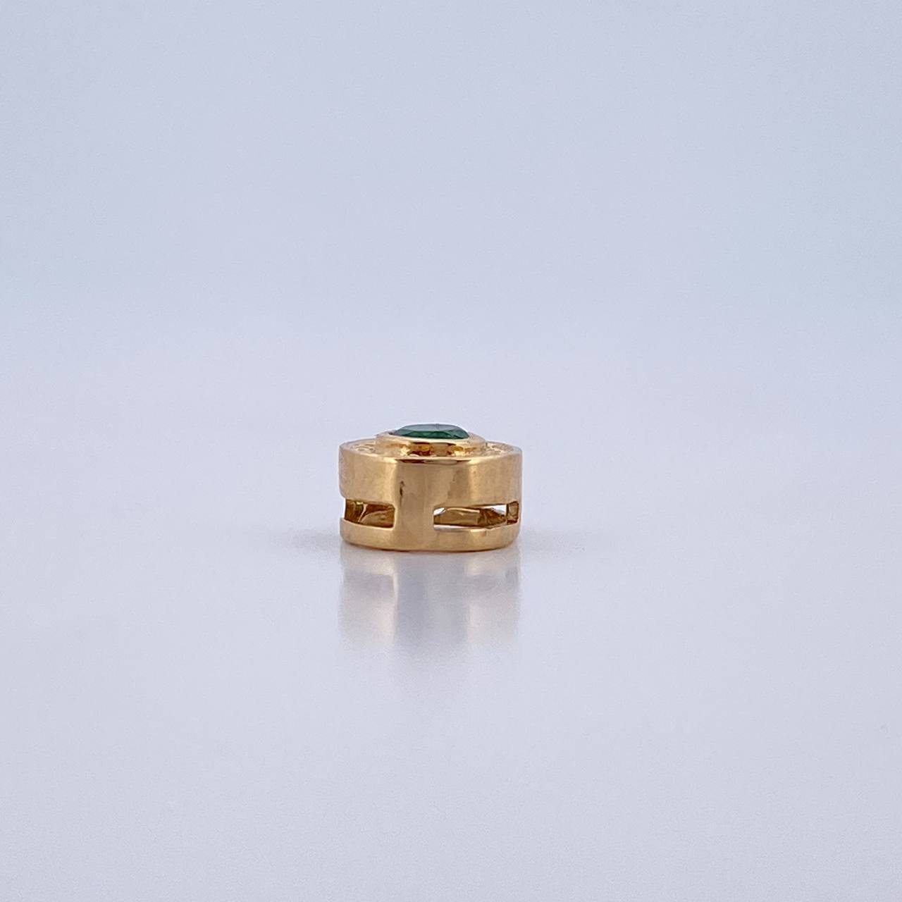 Herraje Circulo 0.75gr / 0.4cm / Esmeralda 12 Pts Oro Amarillo 18K (Joya) &