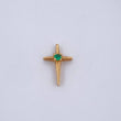 Dije Cruz 0.55gr / 1.3cm / Esmeraldas 01 Pts Oro Amarillo 18K (Joya) &