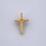 Dije Cruz 0.55gr / 1.3cm / Esmeraldas 01 Pts Oro Amarillo 18K (Joya) &