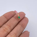 Pendant Rectangle 0.35gr / 1cm / Emerald 08 Pts 18K Yellow Gold (Jewel) &