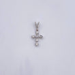 Dije Cruz 0.35gr / 1.5cm / Diamantes 08 Pts Oro Blanco 18K (Joya) &