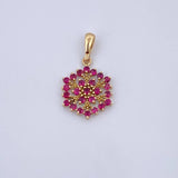 Dije Mandala 1.2gr / 2.2cm / Rubies 51 Pts Oro Amarillo 18K (Joya) &